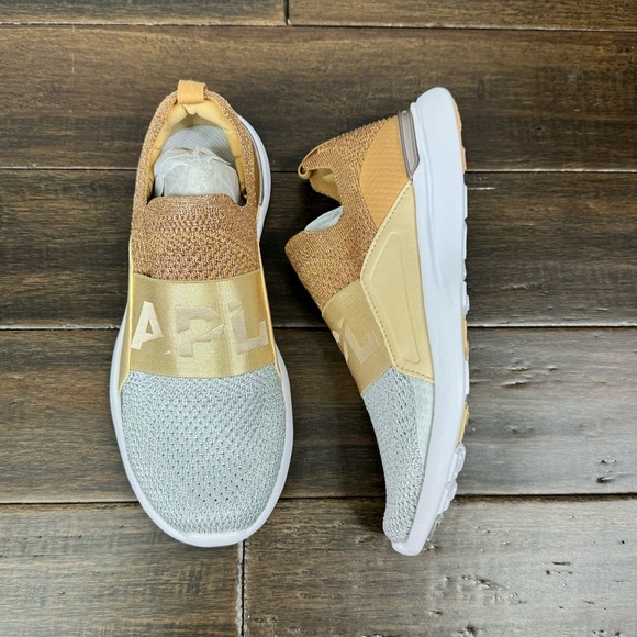 APL Women TechLoom Bliss Shoes Rose Gold Champagne Metallic Silver running - Picture 3 of 7